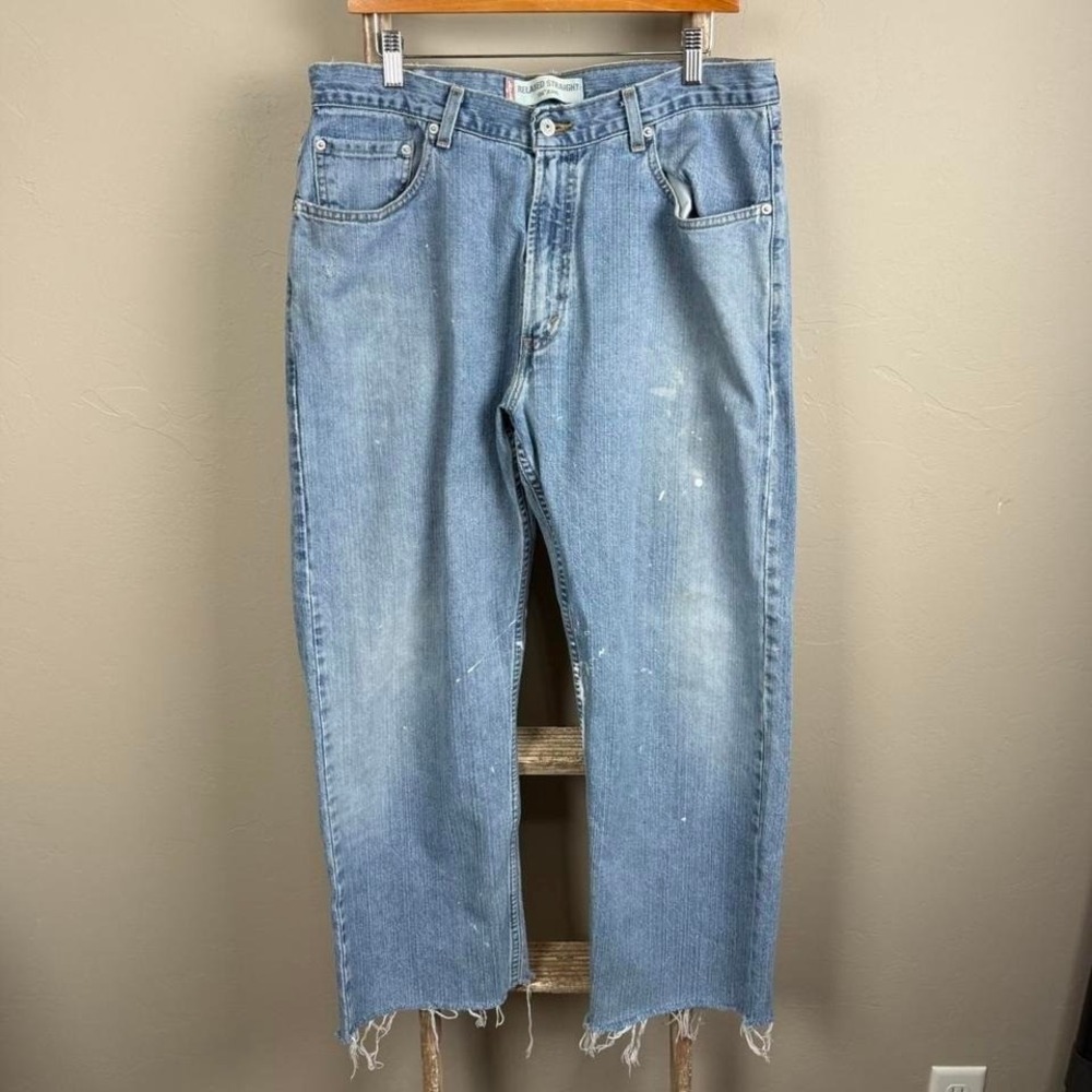 Vintage 2000s Levi 559 Relax Straight Paint Splatter Denim Jeans 34x27